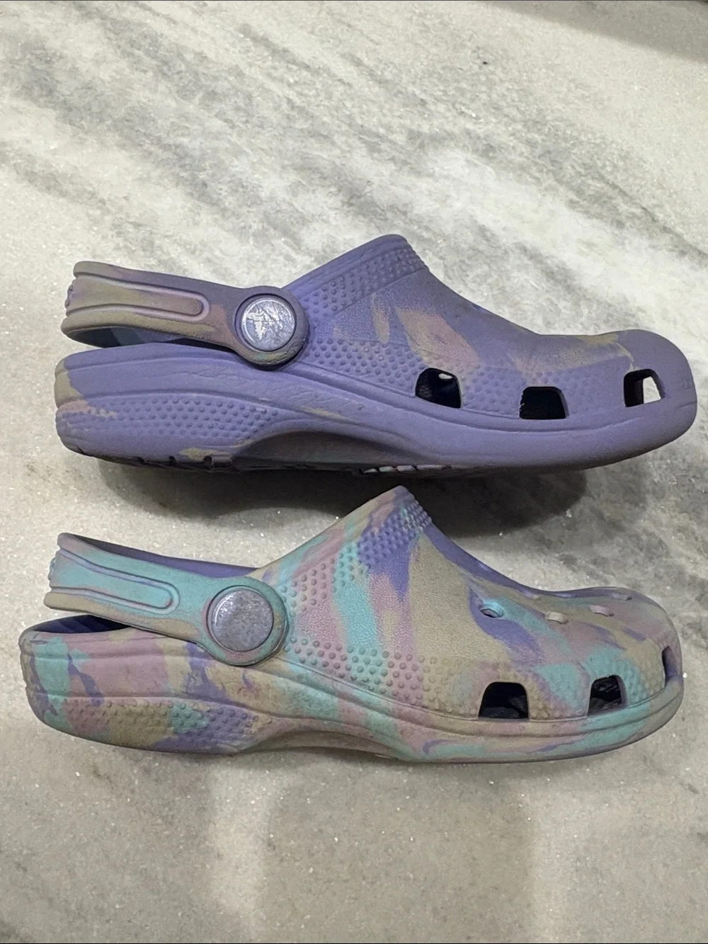 CROCS Kids Tie-Dye Purple Pastel Clogs